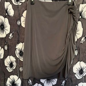 CATO Grey Side Ruffled Short Skirt | SIZE XL